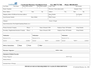 CuraScript Pharmacy Enrollment Form