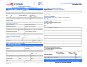 CaremarkConnect Specialty Pharmacy Enrollment Form