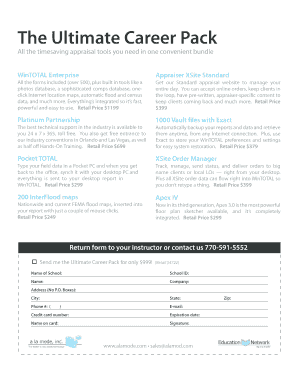 Ultimate Career Pack Order Form