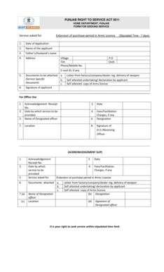 Arms Licence Purchase Period Extension Form