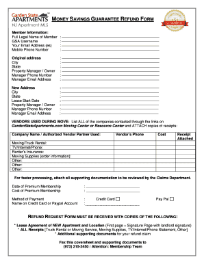 Money Savings Guarantee Refund Form