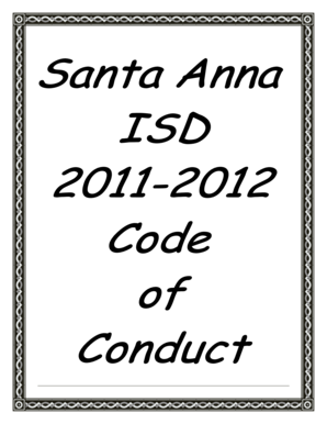 Santa Anna ISD Student Code of Conduct Acknowledgment