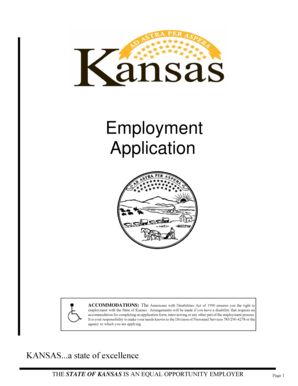 Kansas State Employment Application Form