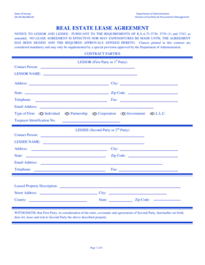 Kansas Real Estate Lease Agreement