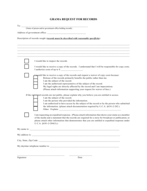 Utah Request for Records