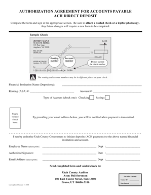 Authorization Agreement for ACH Direct Deposit