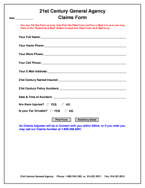 21st Century Claims Form