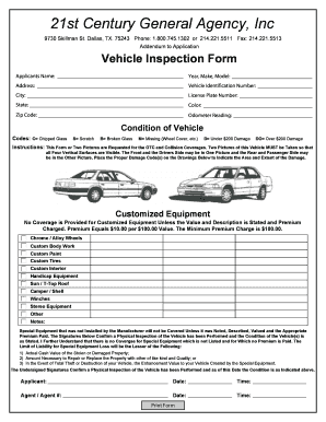 Inspection Form - 21st Century General Agency