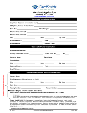 Merchant Application Form
