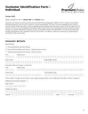 Customer Identification Form