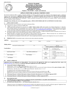 Alabama Teacher Certification Application