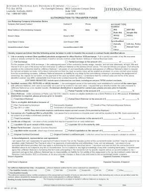 Authorization to Transfer Funds