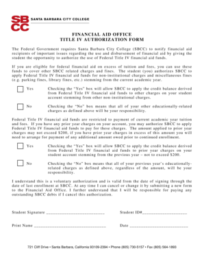 Title IV Authorization Form