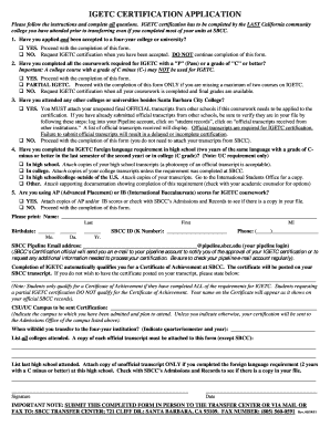 IGETC Certification Application