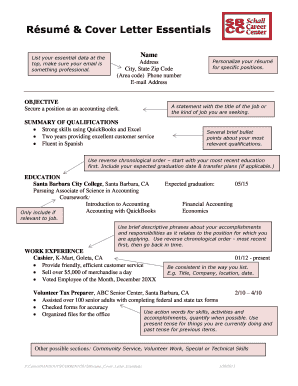 Reflective cover letter example - R sum and Cover Letter Essentials - Santa Barbara City College