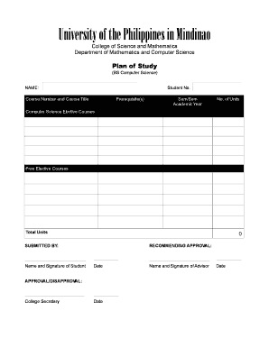 University of the Philippines Plan of Study