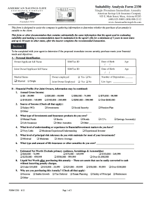 Suitability Analysis Form 2330