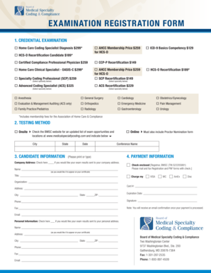 Examination Registration Form