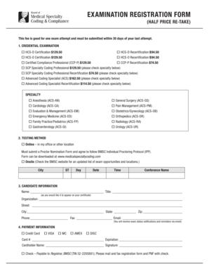 Examination Registration Form