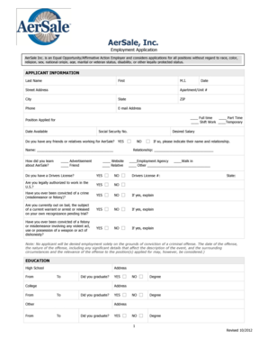 AerSale Employment Application Form