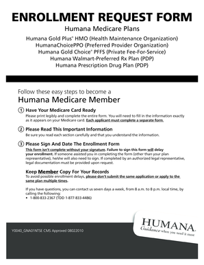 Humana Medicare Enrollment Request Form