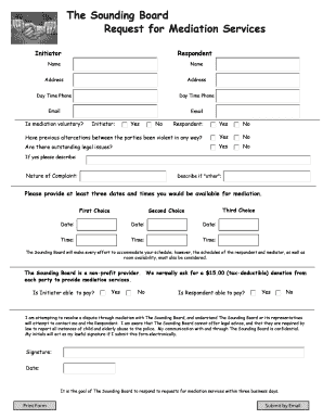 Request for Mediation Services