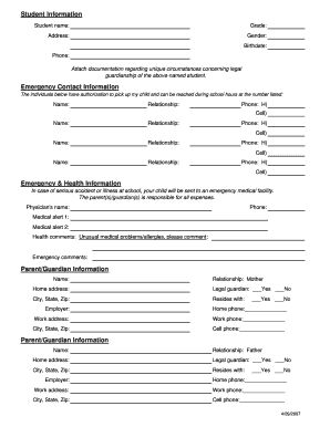 Student Information Form