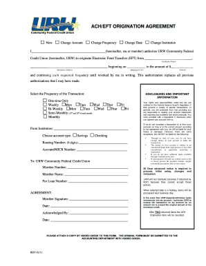 ACH/EFT Origination Agreement