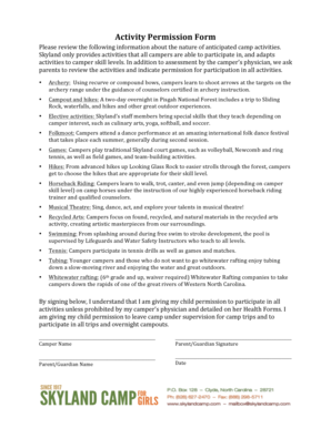 Activity Permission Form