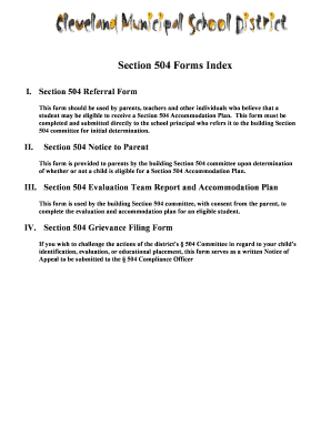 Section 504 Referral Form