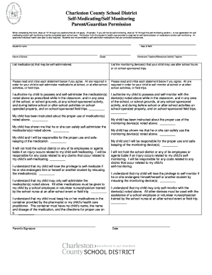 Charleston County School District Self-Medicating Permission Form