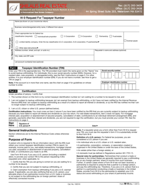IRS Form W-9 Request for Taxpayer Identification Number and Certification