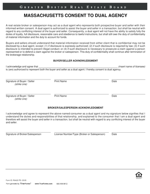 Massachusetts Consent to Dual Agency