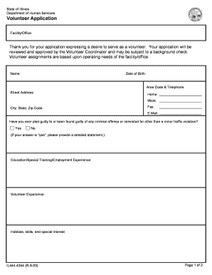 Illinois Volunteer Application