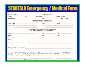 Student Emergency Contact Form
