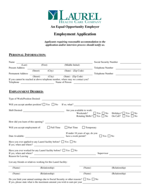 Employment Application Form