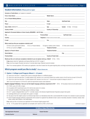 International Student General Application
