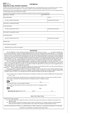 Texas Residential Real Property Inventory Rendition