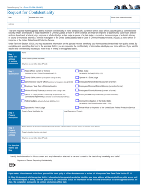 Texas Property Tax Confidentiality Request Form 50-284