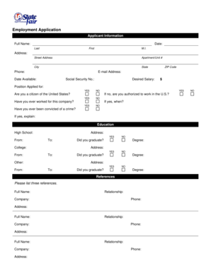 Employment Application Form