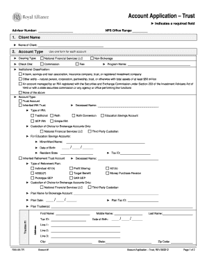 Account Application – Trust
