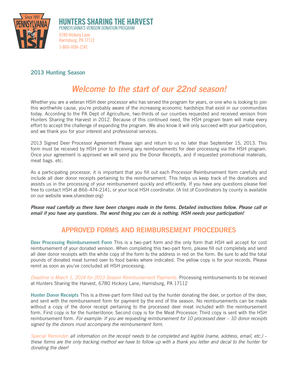 2013 Pennsylvania Deer Processor Agreement