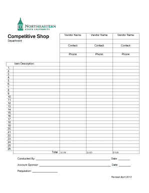 Competitive Shopping form (pdf)