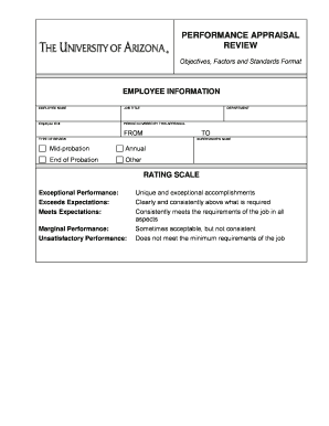 Employee Performance Appraisal Form