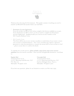 Ariel Investments Retirement Account Application