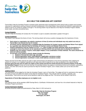 2012 Help the Homeless Art Contest