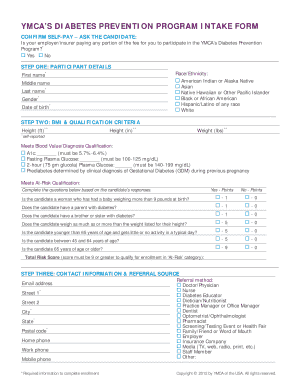 Ymca Intakes - Fill Online, Printable, Fillable, Blank | pdfFiller