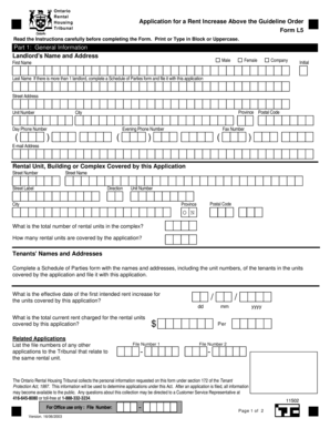 Ontario Rent Increase Application