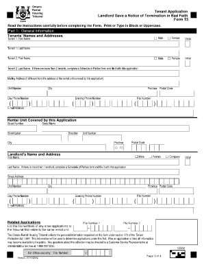 Ontario Rental Housing Tribunal T5 Form