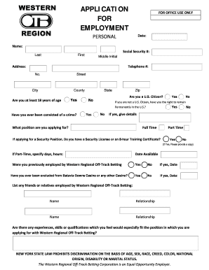 Employment Application Form